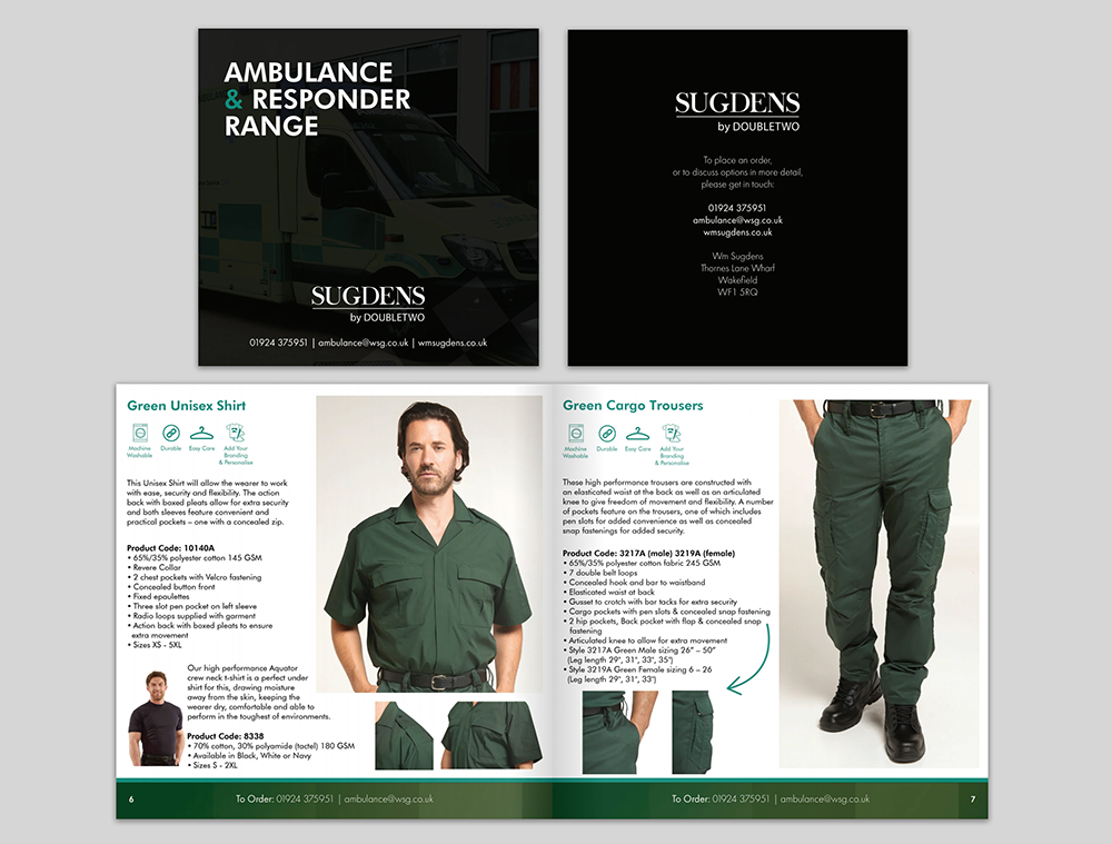 Brochure Design and Print for Wm Sugdens in Wakefield | Uniform and Workwear