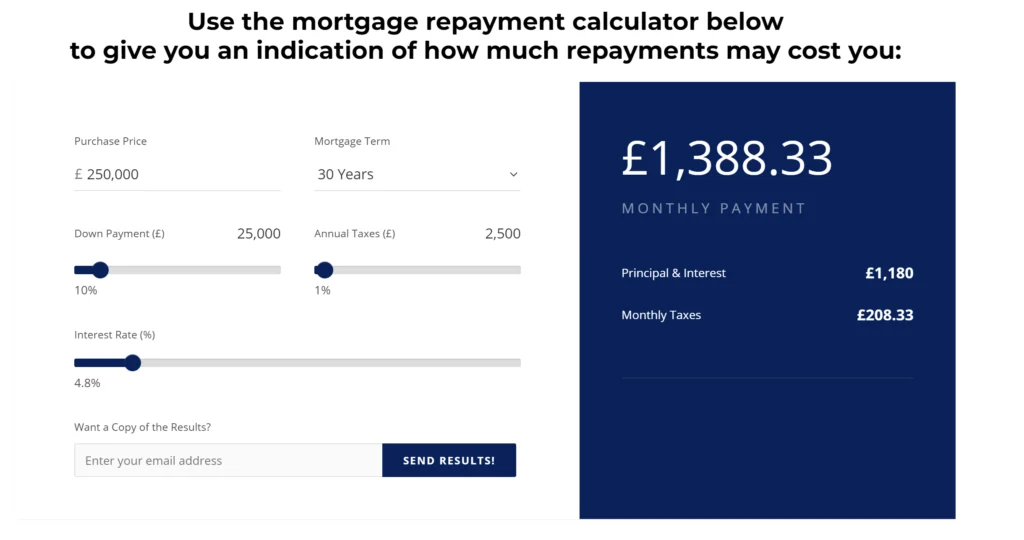 mortgage calculator website design Leeds
