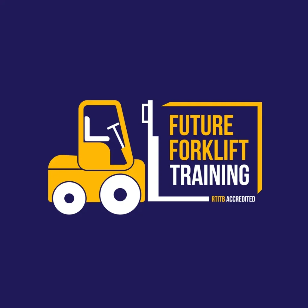 logo design for a forklift training company blue